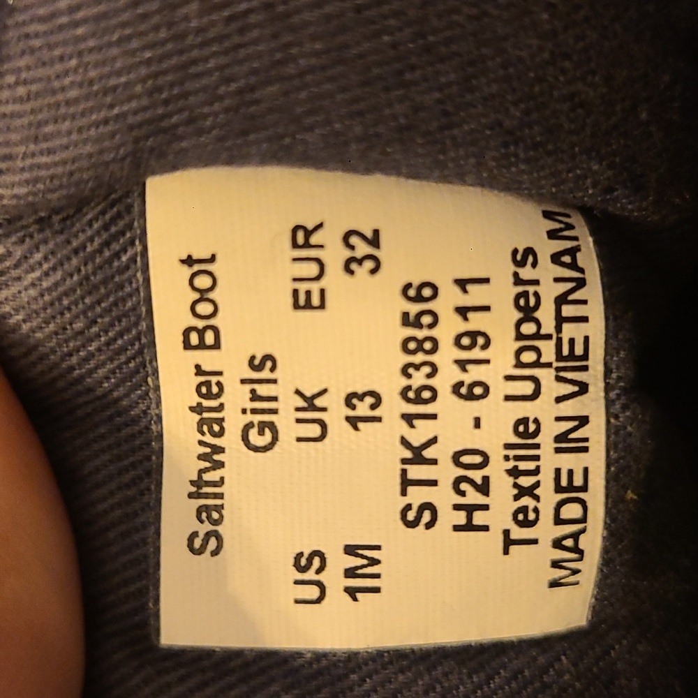 Kids Sperry Saltwater boots size 1 - Picture 4 of 4